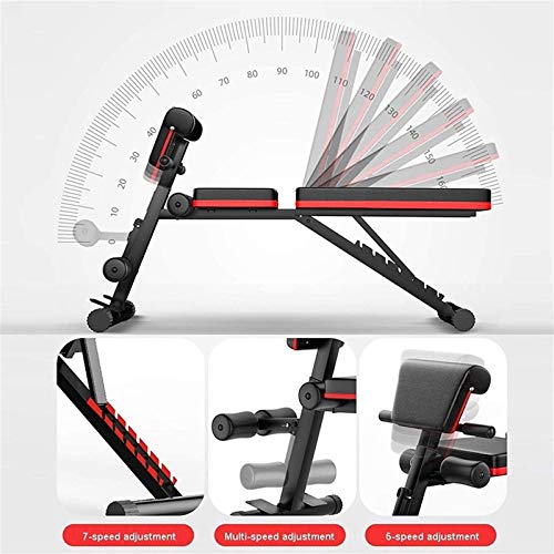 Tabouret d'haltères pliant, banc abdominal assis, banc d'entraînement plat, banc de musculation pliable réglable, équipement de fitness à domicile pour exercices d'haltères, pour hommes et femmes – Image 6