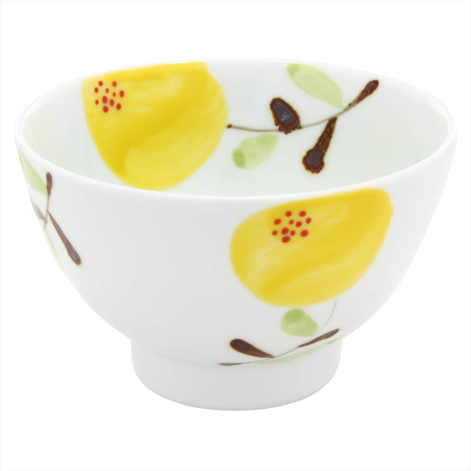 Kyoritsu Pottery Hasami Ware Fukuho Pottery Garden Omotenashi Rice Bowl Small Mocoa Yellow 36190 : Home & Kitchen
