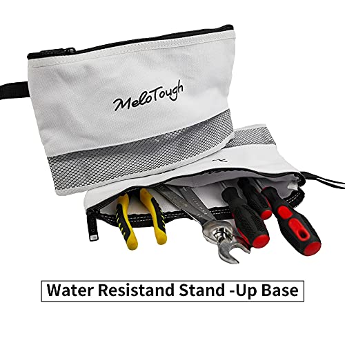 Melotough Canvas Utility Tool Pouch With Metal Zipper, Durable Waterproof Smart Storage Organizer Tote Bag(1 Pack) #TOP4