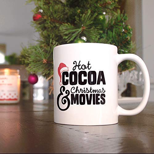 Taza navideña de cerámica 11 oz blanco negro rojo miniatura 5