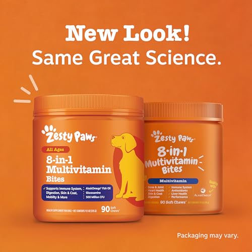 Zesty Paws Multivitamin Treats for Dogs, Glucosamine Chondroitin Joint Support + Digestive Enzymes & Probiotics, Grain Free Dog Vitamins and Supplements for Skin & Coat, Peanut Butter - 90ct - Image 6