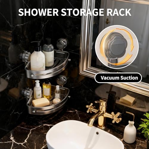 Étagère de douche d'angle à ventouse puissante lot de 2 - 3