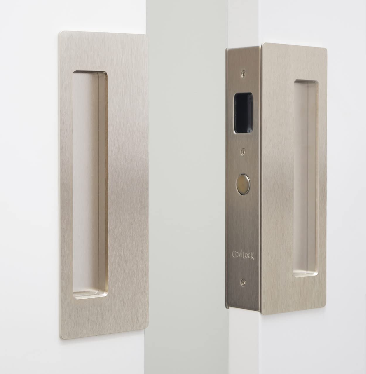 Cavilock CL400D0329 Cavilock CL400D-PA-34 Magnetic Latching Passage Double Door Pocket Door Set for 1-3/4 Inch Door Thickness