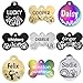GoTags Dog Tags, Personalized Pet Tags in Stainless Steel, Solid Brass, Rainbow Steel or Black Steel with Cute Custom Design for Dogs and Cats, Engraved on Both Sides, Made in USA, Bone Regular