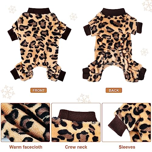 Pinktie Dog Clothes Dog Pajamas For Small Dogs Girl Boy Super Soft Warm Small Dog Sweater Pjs Cute Pet Clothing Dog Sweaters Jumpsuits Plush Puppy Onesie Outfits For Chihuahua Yorkie Small Leopard Print thumb #8