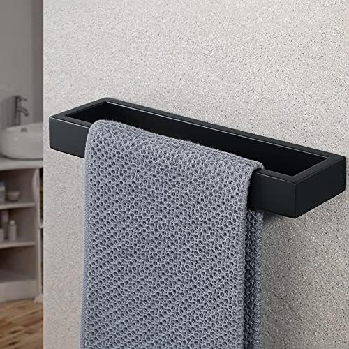 Sayayo Towel Rail Wall Mounted Black Towel Holder Hand Towel Ring for Bathroom Kitchen SUS304 Stainless Steel 10-Inch/260MM, EGKN2210-260-B