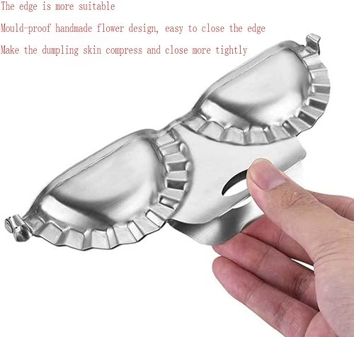 Miniatura 7 de XIAN Herramienta rápida de acero inoxidable para hacer bolas de masa doble, molde de ravioles de acero inoxidable Pierogi Máquina de albóndigas