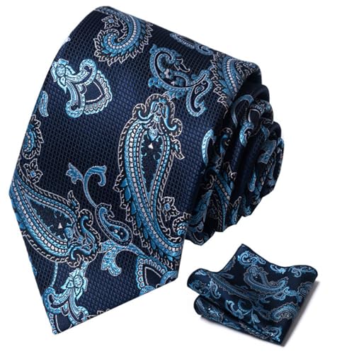 Image of Alizeal Mens 3 Pcs Long Sleeve Shirts Set | Pocket Square Necktie Perfect for Weddings Business Daily Wear