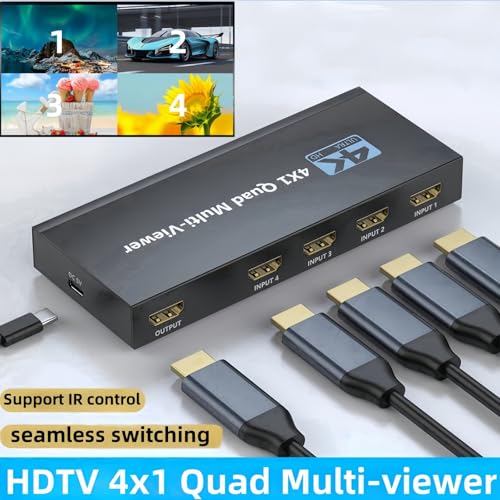 Boîtier de commutation HDTV 4 ports répartiteur switch 4K UHD avec télécommande