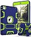 iPad Mini 3 Case,iPad Mini 2 Case,iPad Mini Case,TIANLI(TM) ArmorBox [Three Layer] Convertible [Heavy Duty] Rugged Hybrid Protective With KickStand Case For iPad Mini 3/2,Navy Blue/Lemony