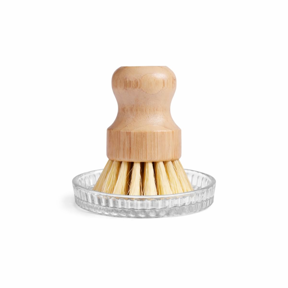 Homestia Bamboo Dishwashing Brush with Glass Soap Holder | Natural Bamboo Fiber Scrubber for Utensils, Kitchen Cleaning & Sink Use-image-4