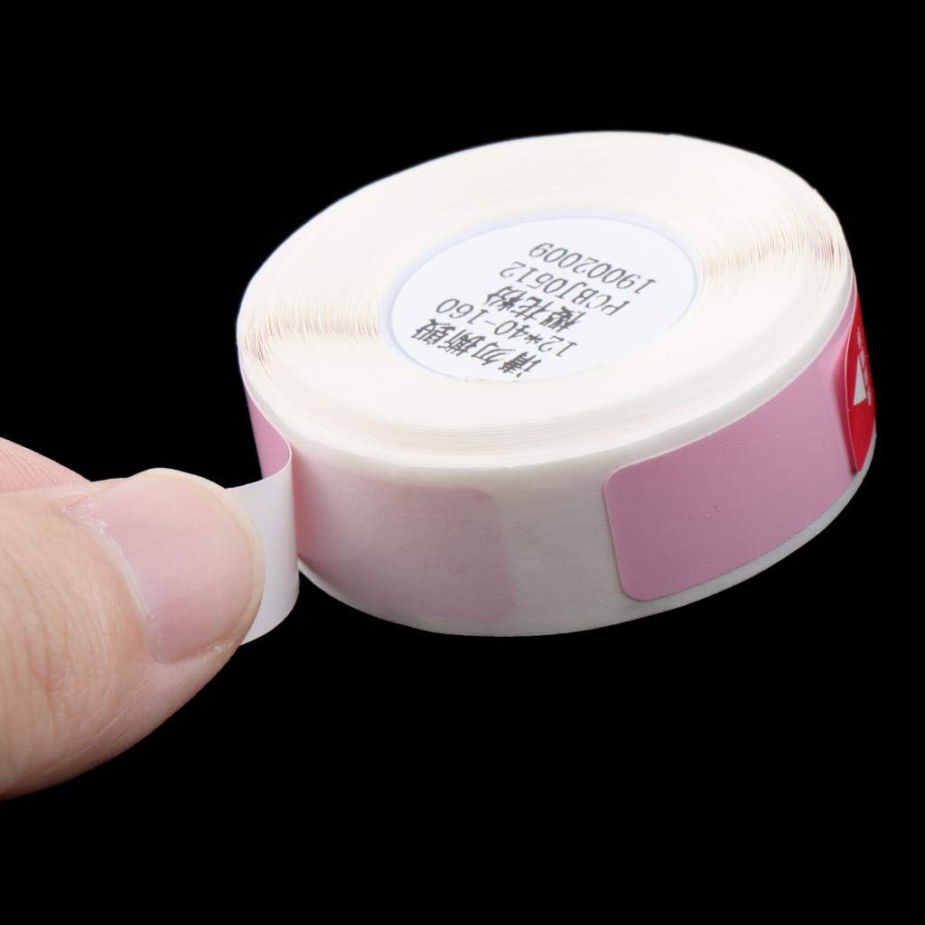 5 Set Thermoetikettendrucker Preisschild Adressaufkleber Papier Rolle Rosa 12x40mm-160