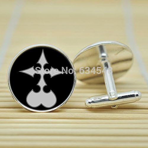 Pretty Lee Kingdom Hearts Nobody In Silver Cufflinks Glass Cabochon Cufflinks C3079