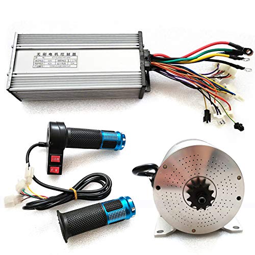 Brushless DC Motor Kits, 60V 2000W BLDC Motor Kit w/Controller+Throttle+Keylock, Electric High Speed Brushless Motor Scooter Motorcycle Engine Ebike DIY Conversion Kit for Go Kart E-Scooter
