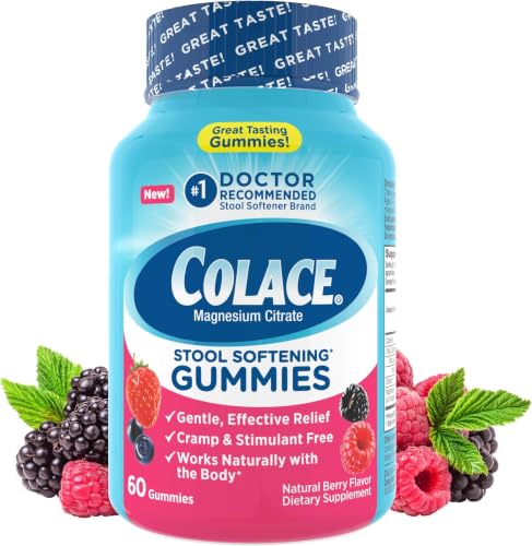 Image of Colace Stool Softener Gummies, Constipation Relief, Berry, 60 Count (Pack of 12)