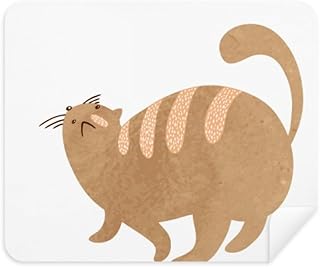 Limpiador de pantalla de color marrón para gatos, gatos, gafas, gamuza de limpieza, 2 piezas de tela de ante