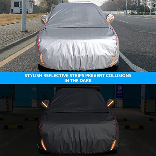 Car Cover Waterproof All Weather, 6 Layers Full Exterior Covers With Zipper Cotton, Mirror Pocket. Outdoor Car Cover Uv Snow Rain Wind Dust All Weather Outdoor Protection For Suv (185-190 Inch) #TOP4
