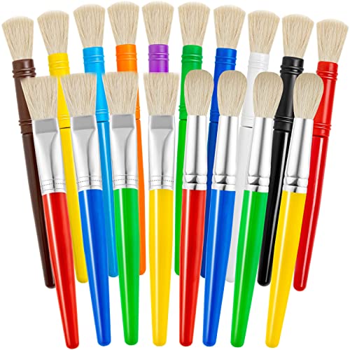 Ygaohf Paint Brushes For Kids, 18 Pcs Kids Paint Brushes With Durable Bristle, Easy To Clean And Hold Round Flat Large Preschool Paint Brushes For Washable Acrylic Oil Watercolor Paint #TOP7
