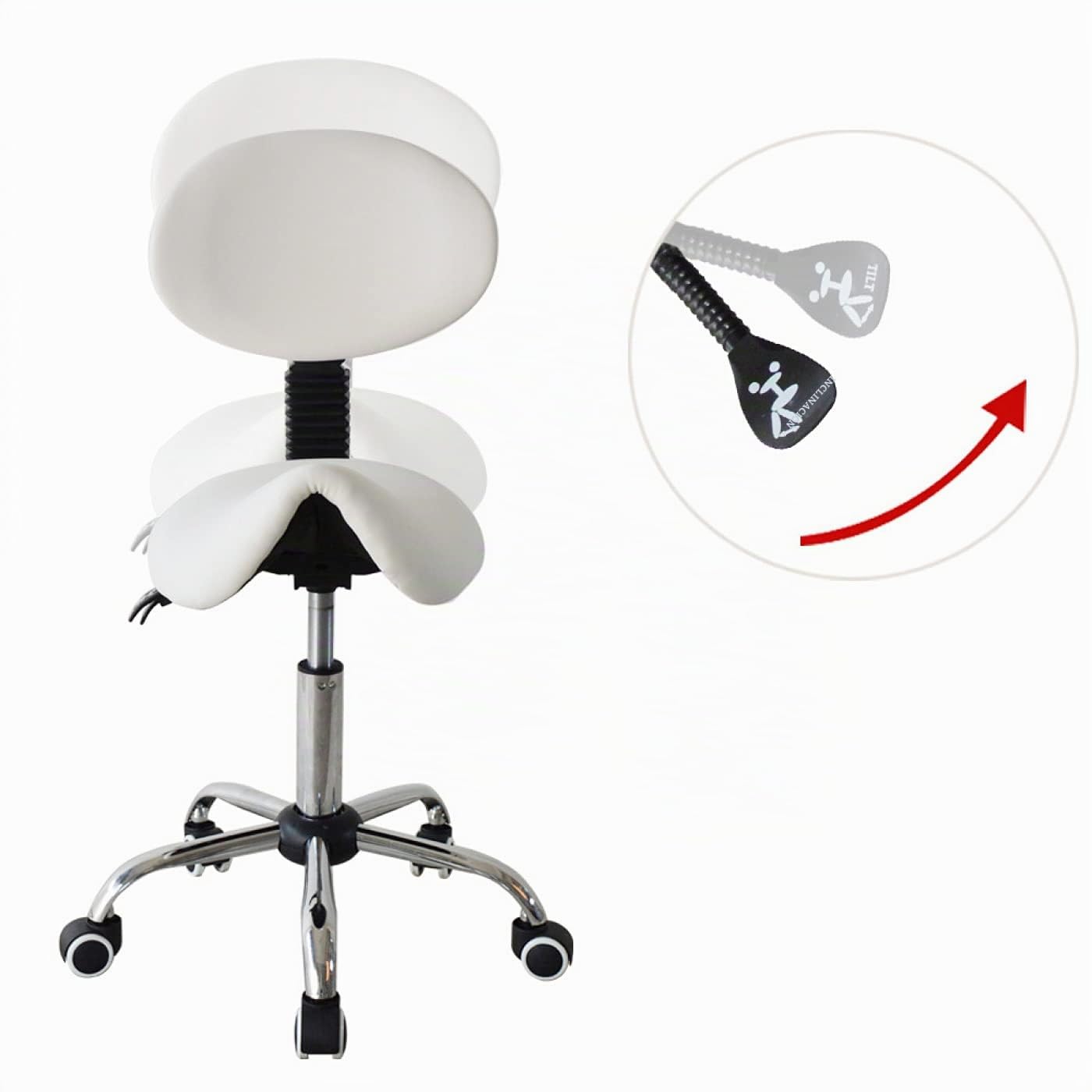 VDD Taburete ergonómico reclinable - Taburete de peluquería - Tabouret - Altura regulable