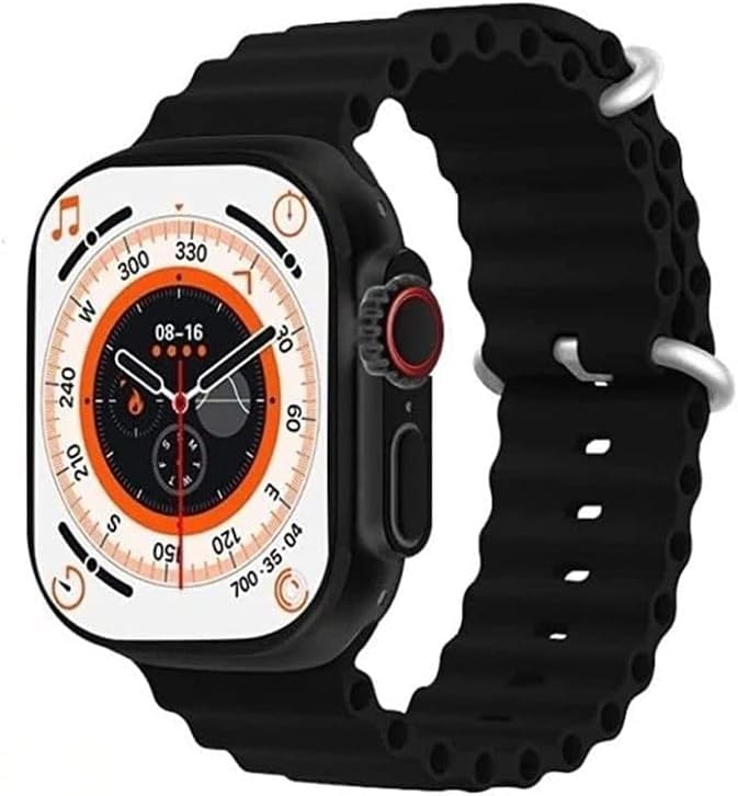 Constellation Mart™ Your Personal Fitness Coach T800 Series 8 Ultra Smart Watch HD with Sports Mode, T800 Series 8 Ultra Smart Watch with Wireless Charging and Health Monitoring (Black)