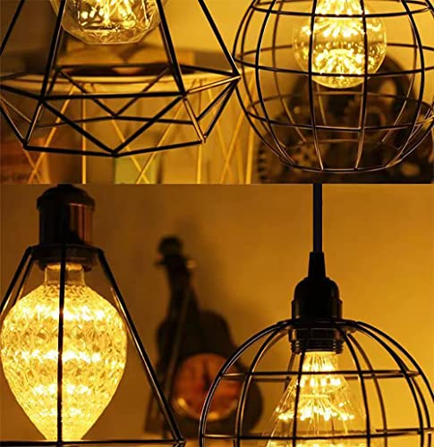 Hession 2-Pack 15 Feet Plug In Pendant Light, Black Extension Hanging Lantern Cord Cable With In-Line On/Off Switch, E26 E27 Socket #TOP6