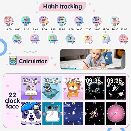 Reloj-Inteligente-Ninos-Smartwatch-Telefonica-para-Nino-y-Nina-con-Llamar-19-Juegos-Podometro-SOS-Audiolibro-Musica-Camara-Linterna-Despertador-Reloj-Ninos-Regalo-para-ninos-4-10-anosMorado