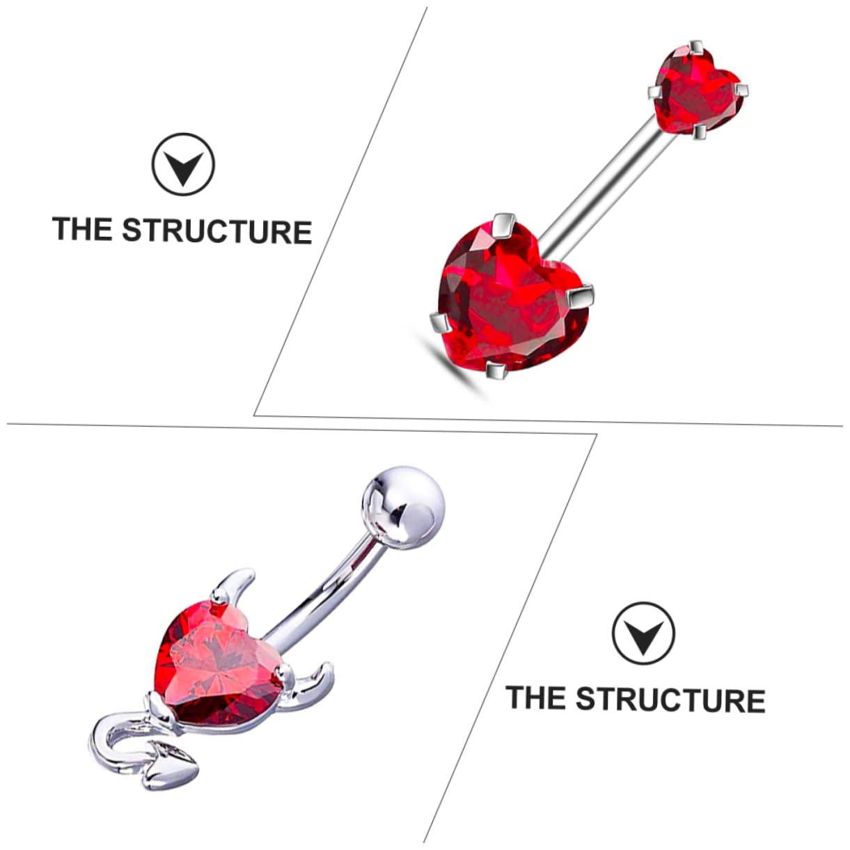 18piezas Anillo De De Inoxidable Brillantes Forma De Cereza Para Body Piercing Joyería Elegante Para Mujeres y Hombres