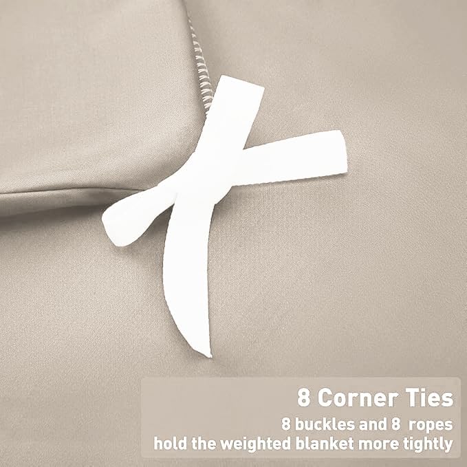 Weighted Idea Cool Removable Duvet Cover 48''x72'' for Weighted Blanket (Soft and Fabric, White Grey) - Image 7