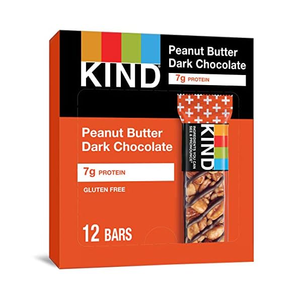 KIND-Bars-Peanut-Butter-Dark-Chocolate-Gluten-Free14-Ounce12-Count KIND Bars, Peanut Butter Dark Chocolate, Healthy Snacks, Gluten Free, 12 Count