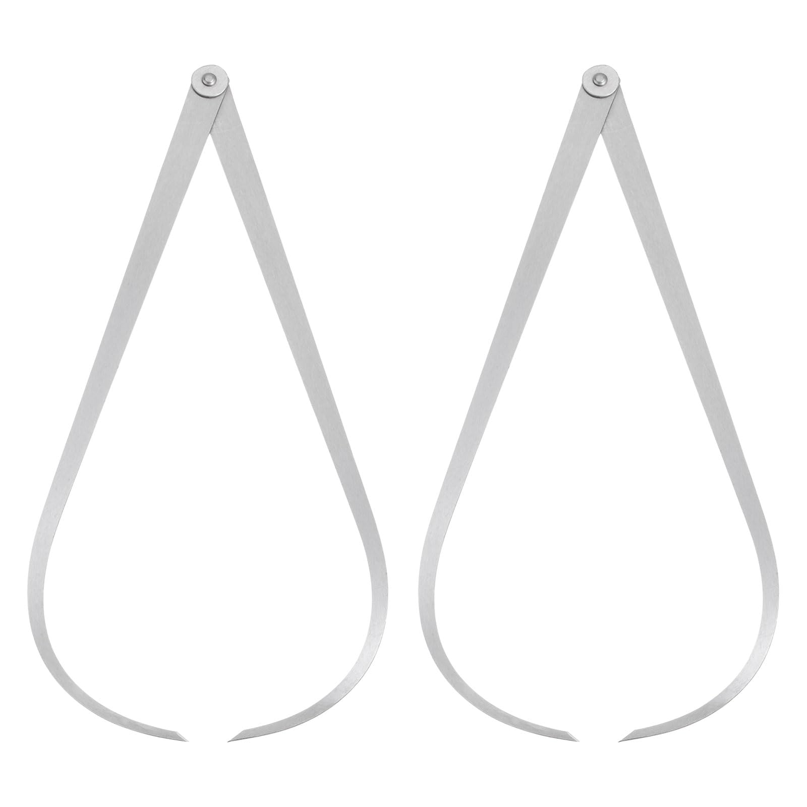 sourcing map Lot de 2 étrier à coulisse extérieur à joint ferme 350 mm en acier à friction ferme Outil de mesure interne pour sculpter et modeler Argenté