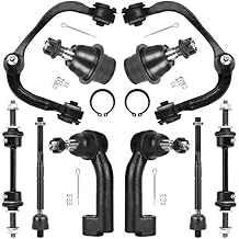 10PCS Front Upper Control Arm for Ford F150 4WD 2009-2014 Exc. SVT Raptor, w/Ball Joint K80306 K80308 K750362 K500008 ES800514 Suspension Kit Stabilizer Sway Bar Links Tie Rod Ends