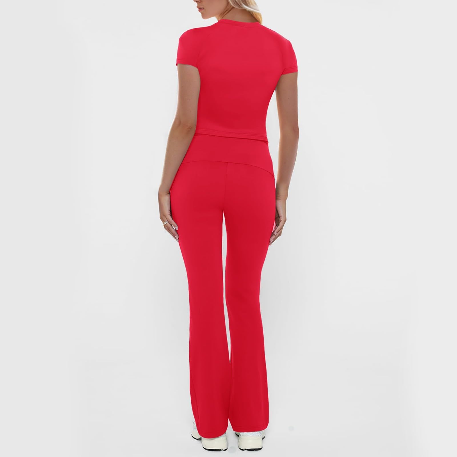 Conjunto de deporte para mujer, holgado, tallas grandes, chándal de verano, elegante, largo, de dos piezas, talla corta, deportivo, con pantalones, traje deportivo, traje de ocio, 2 piezas, ropa