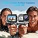 Nvgfelis Action Camera FHD 1080P 16MP with 32GB Memory Card - 131FT/40M Waterproof Dual Screen Underwater Camera, 4X Zoom, 2X Batteries & Multifunctional Accessories Kit for Helmet, Bicycle