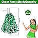 Lovecheer 5PCS Green and Silver Pom Poms Cheerleading and Hair Ropes Pompoms Cheerleader Costume for Team Spirits Basketball Baseball Christmas Festival Dance Party