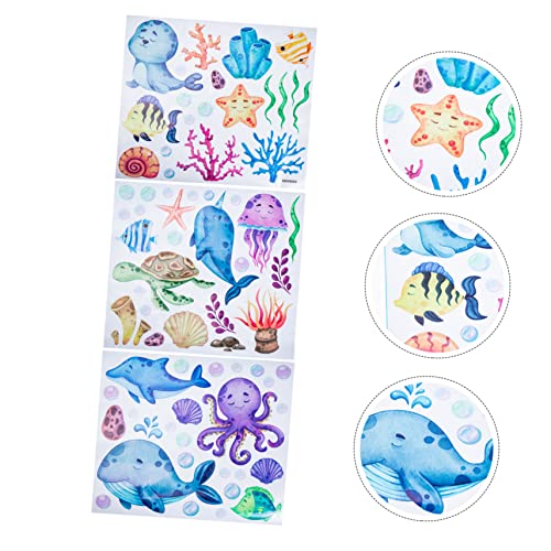 Hoement 1 Sheet Pvc Static Sticker Kids Room Decor Kids Wall Decals Ocean Decor Sea Animal Window Decals Sea Creature Wall Decals Ocean Animal Home Decor Decorative Marine Animals Sticker #TOP1