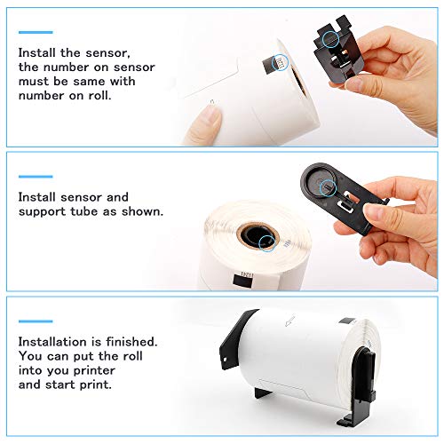 Label Kingdom Paper Roll Replace For Brother Dk-1241 Die-Cut Large Shipping Label, 4" X 6"(102 Mm X 151 Mm) 200/Roll For Thermal Ql-1100 Label Printer (3 Roll+1 Reusable Cartridge) #TOP2