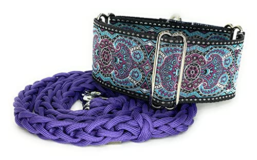 Martingale Dog Collar and Leash Set for Greyhound Saluki Whippet and Other Breeds with Similar Neck...