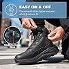 NORTIV 8 Men's Wide Toe Box Work Military Tactical Boots Barefoot Hiking Low Drop Leather Side Zipper Motorcycle Combat Boots Pikes,Size 10.5,Black,SNMT25001M #1