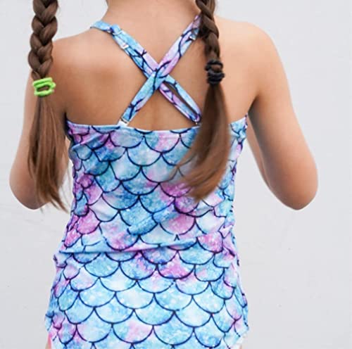 Idgreatim XJYETYY022LG Girls' One Piece Swimsuit Bandage Quick Dry Swimwear Blue Mermaid Beach Bathing Suit thumb #1
