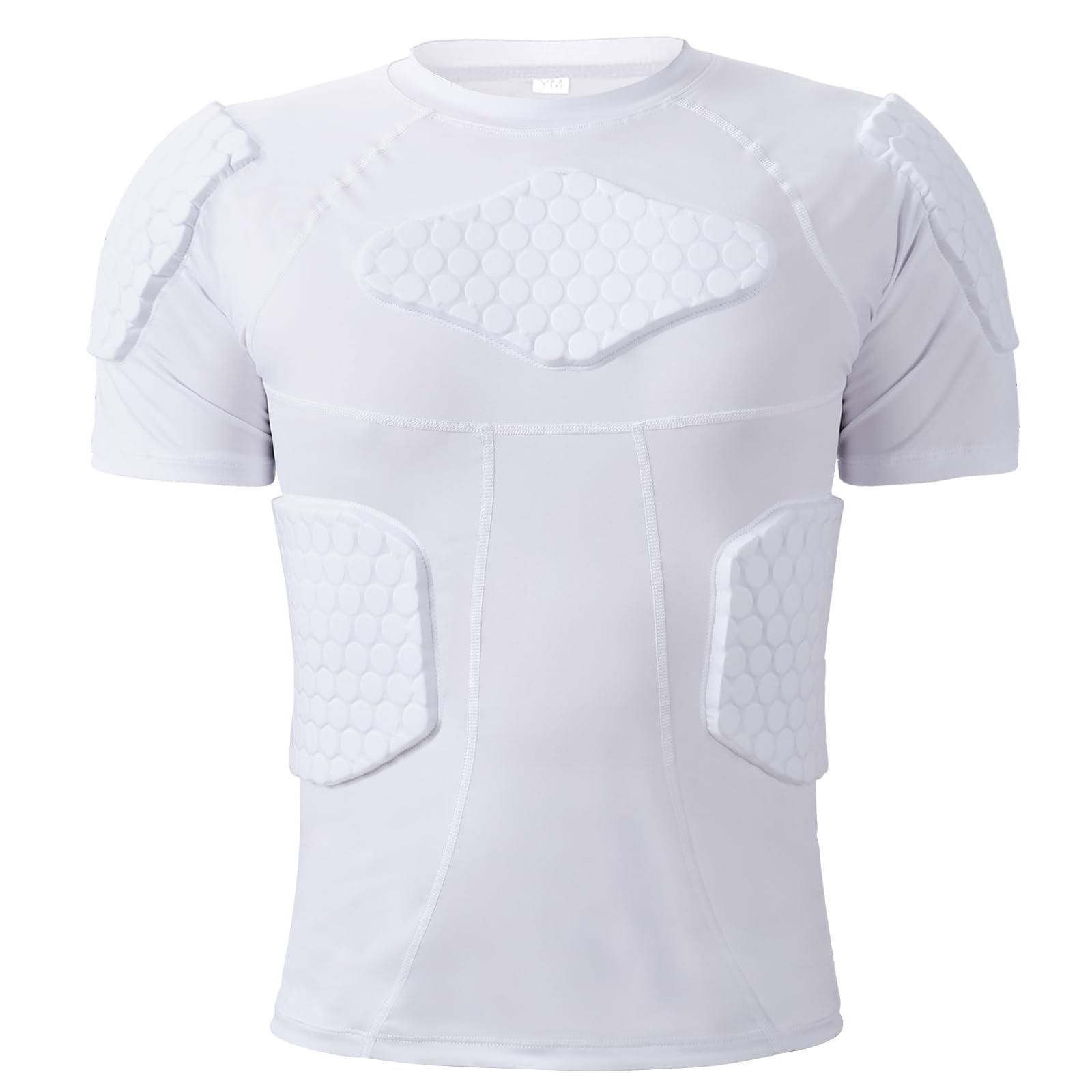 Zicac Sports Compression Shirt, Atmungsaktiv Stoßschutz Sport Tshirts Herren, Rundumschutz Kompressionsshirt Herren für Fußball Basketball Paintball Rugby Radfahren Curling Baseball