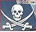 Aufkleber Autoaufkleber JDM Die Hart - Piraten Totenkopf Schwert gekreuzt Auto Fenster Sticker 203mm weiß