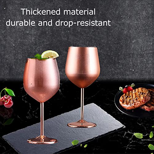 Asibt Stainless Steel Wine Glass - 500Ml - Cute, Unbreakable Wine Glasses For Travel, Camping And Pool - Fancy, Unique Portable Metal Wine Glasses For Outdoor Activities, Picnics (Set Of 2) (Gold) #TOP4
