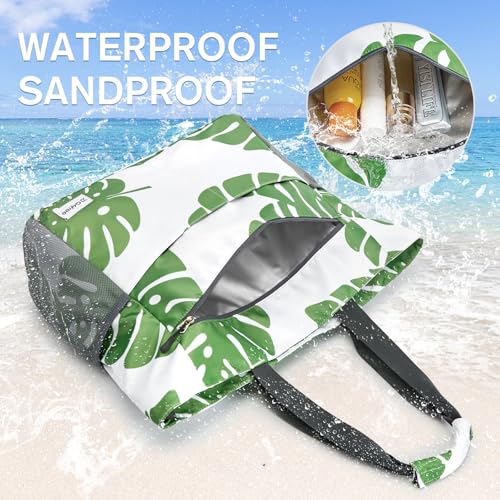 Image of G4Free Beach Bag, Waterproof Sandproof Beach Tote Bag, Large Capacity Foldable for Women