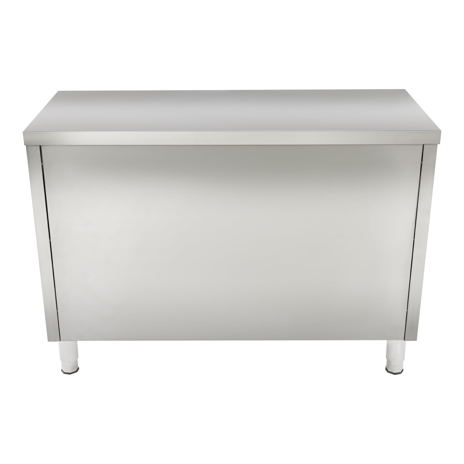 Armadio da lavoro in acciaio inox, con ante scorrevoli, piano di lavoro, armadio scorrevole, 120 x 50 x 86 cm