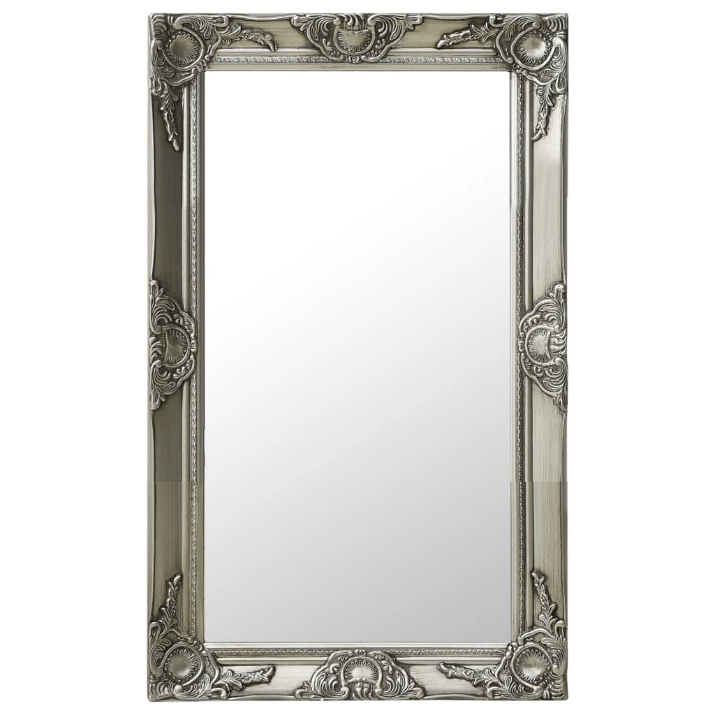 Vidaxl Wall Mirror Baroque Style 50X80 Cm Silver Hanging Mirror Antique Mirror