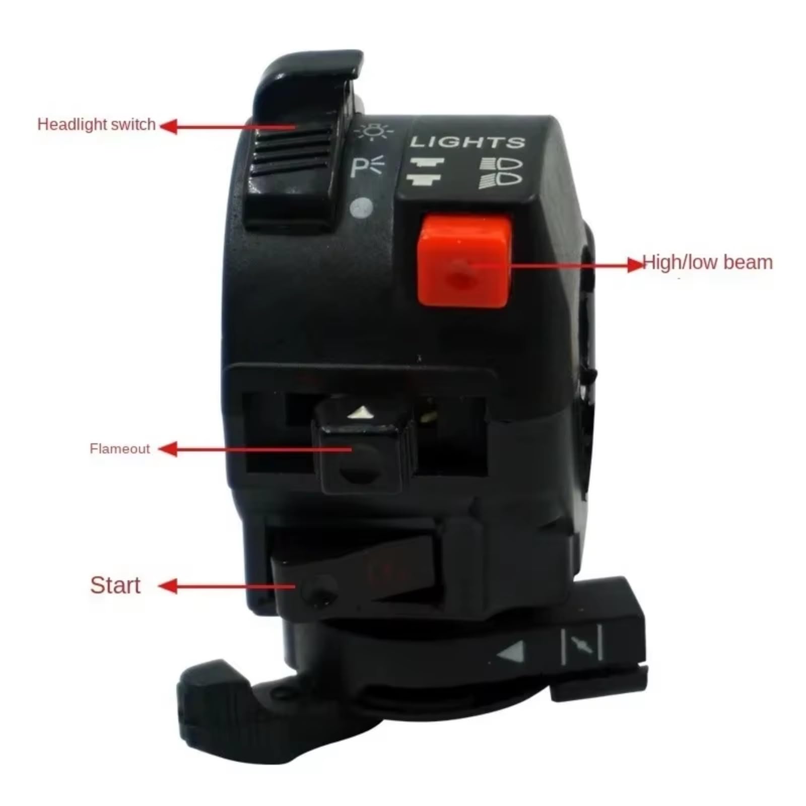 Comando Manubrio Comando Manubrio Interruttore Moto Da 22mm Per ATV Universale 200/250 Con Indicatori Di Direzione Clacson, Pulsante Indicatore Luce Lontano/vicino