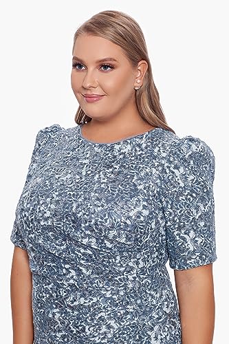 Image of Xscape Women's Xscape Women's Sequin Lace Short Sleeve Floor Length Dress