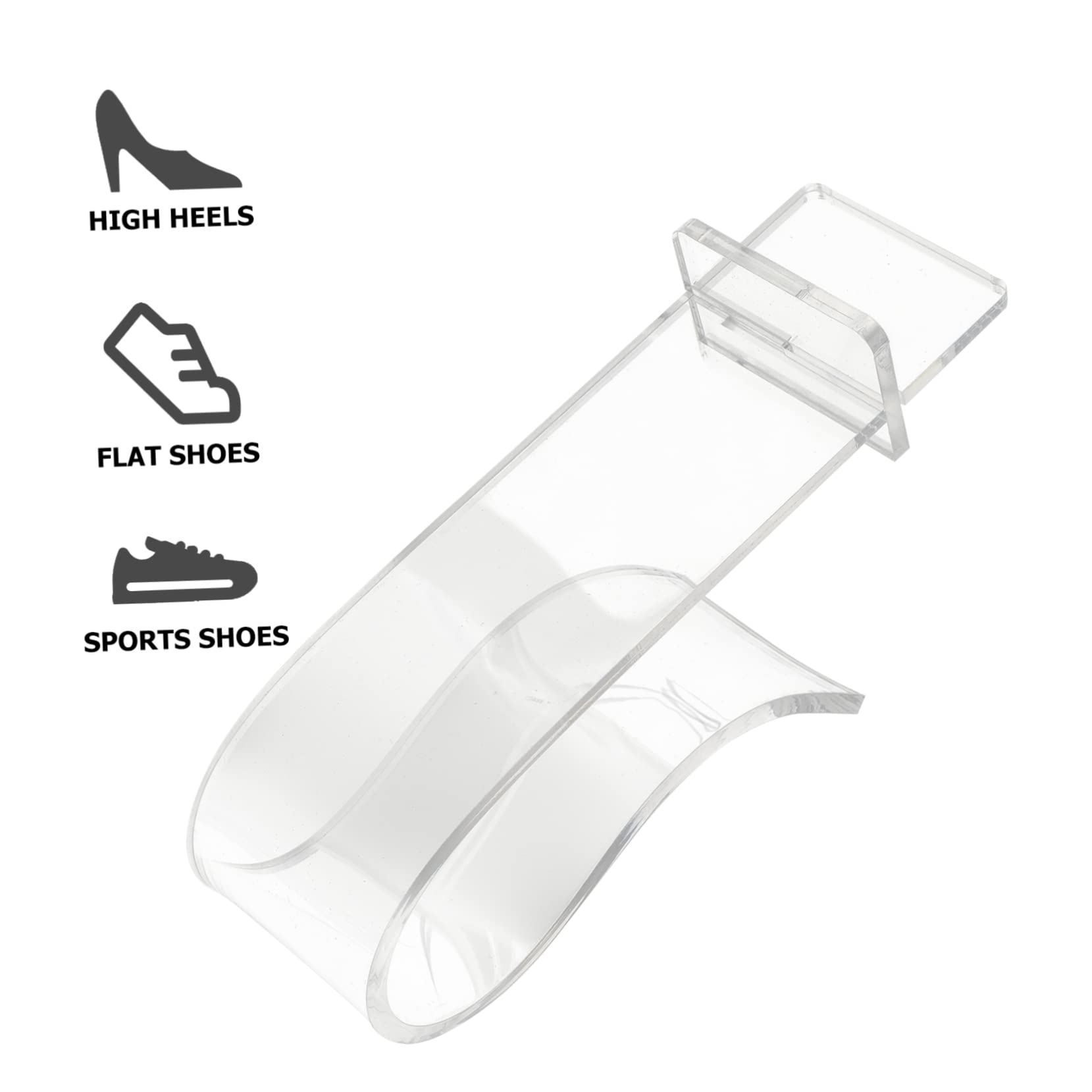 TIDTALEO 3Pcs Transparent Acrylic Shoe Display Stands High Heeled Shoes Storage Racks Shoe Organizer for Retail Online Display Sleek Design for Neat Shoe Presentation