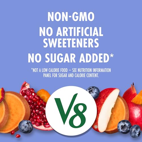 V8 Blends 100% Juice Pomegranate Blueberry Juice, Fruit and Vegetable Juice Blend, 46 Fl Oz Bottle - Image 6