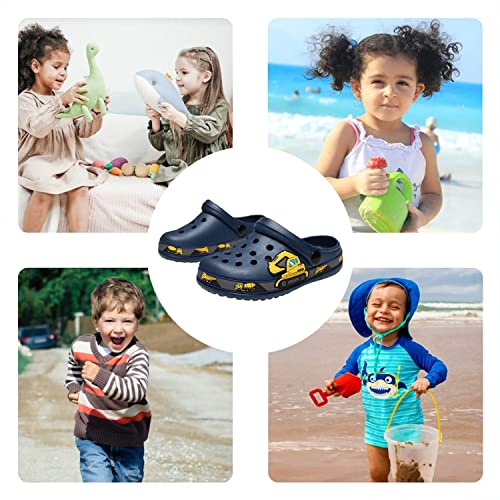 Ohsnmaksl Toddler Clog Slippers Garden Sandals Slip On Shoes Water Shoes Sneakers Cartoon Slides For Boys And Girls Children Beach Pool Shower21-X-Ddx-Navy-02-300 #TOP2